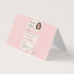 Blush Pink Postpartum Doula Professional Design Business Card
