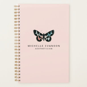 Blush Pink Pretty Watercolor Butterfly Logo Planner