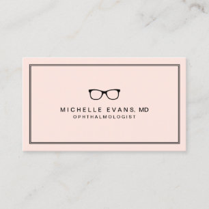 Blush Pink Professional Optometrist Business Card