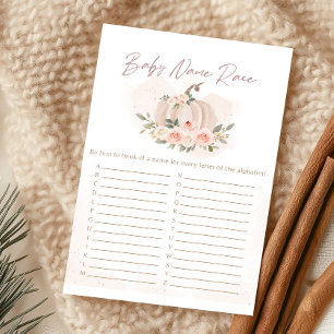 Blush Pink Pumpkin Baby Name Race Game