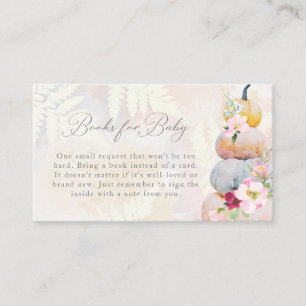 Blush Pink Pumpkin Baby Shower Books for Baby Enclosure Card