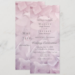 Blush Pink Purple Hydrangea Summer Garden Wedding Invitation