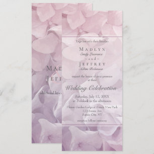 Blush Pink Purple Hydrangea Summer Garden Wedding Invitation
