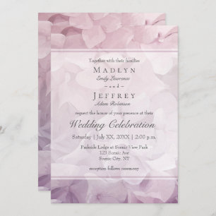 Blush Pink Purple Hydrangea Summer Wedding Invitation