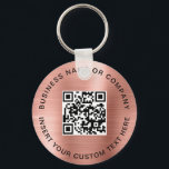 Blush Pink QR Code Modern Business  Keychain<br><div class="desc">The Blush Pink QR Code Modern Business Keychain offers a chic and practical way to promote your brand or business. Featuring a customizable QR code, it allows clients or customers to quickly scan and access your website, social media profiles, or contact details. The soft blush pink background adds an elegant...</div>
