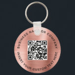 Blush Pink QR Code Modern Business  Keychain<br><div class="desc">The Blush Pink QR Code Modern Business Keychain offers a chic and practical way to promote your brand or business. Featuring a customizable QR code, it allows clients or customers to quickly scan and access your website, social media profiles, or contact details. The soft blush pink background adds an elegant...</div>