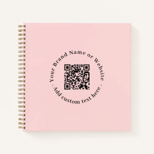 Blush Pink QR Feminine Business Promo Design Notebook