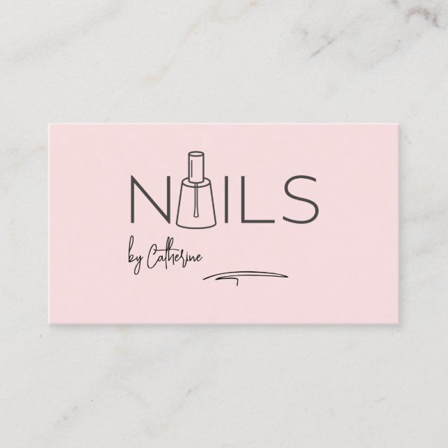 Blush pink QRCODE nail salon Manicurist  Loyalty Card (Front)