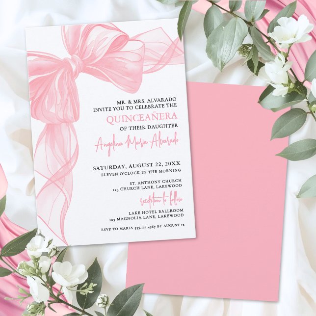 Blush Pink Quinceanera Invitation (Blush Pink Quinceanera Invitation)