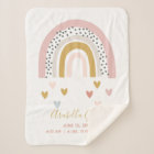 Blush Pink Rainbow Baby Script Birth Stats