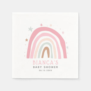 Blush Pink Rainbow Girl Baby Shower Napkin