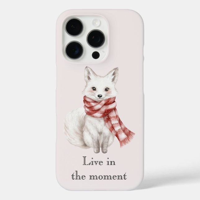 Blush Pink Red White Peppermint Fox  Case-Mate iPhone Case (Back)