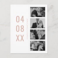 Blush Pink Retro Photo Bookmark Save the Date