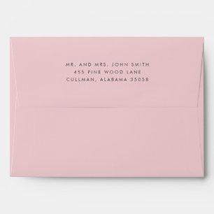 Blush Pink Return Address on Back Flap Envelope