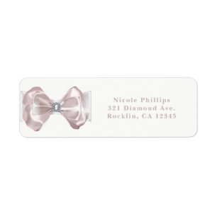 Blush Pink Ribbon & Diamonds Elegant Invitation