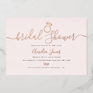 Blush Pink Ring Rose Gold Bridal Shower