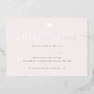 Blush Pink Ring Silver Bridal Shower
