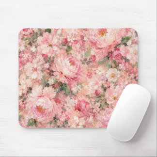 Blush Pink Romantic Bloom peony Home Décor Mouse Pad
