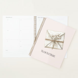 Blush Pink Romantic Flowers Envelope Dreams Planner