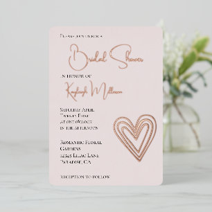 Blush Pink Romantic Layered Heart Bridal Shower