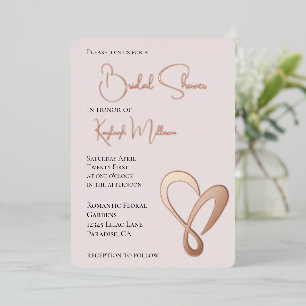 Blush Pink Romantic Love Heart Bridal Shower