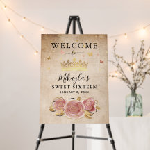 Blush Pink Rose and Gold Elegant Welcome Party