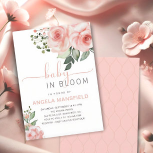 Blush Pink Rose Baby in Bloom Shower Invitation