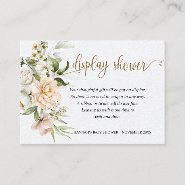 Blush Pink Rose Eucalyptus Display Shower Enclosure Card (Front)