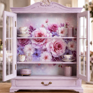 Blush Pink Rose Fawn Bouquet Decoupage Tissue Paper