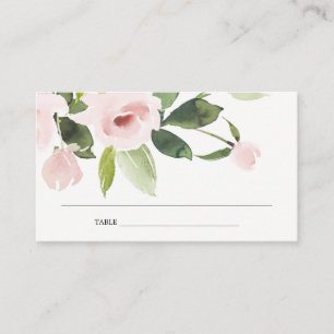 BLUSH PINK ROSE FIRST HOLY COMMUNION PLACE CARD