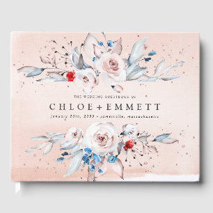 Blush Pink Rose Floral Personalized Guest Book
