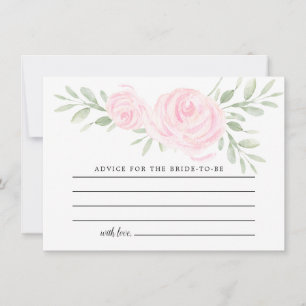 Blush Pink Rose Floral Words of Advice Card