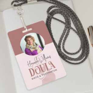 Blush Pink & Rose Gold Birth Photo Doula Badge