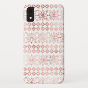 Blush Pink - Rose Gold Boho Floral Pattern iPhone XR Case