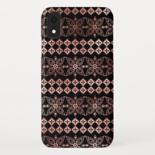 Blush Pink - Rose Gold Boho Hand Drawn Pattern iPhone XR Case
