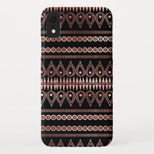 Blush Pink - Rose Gold Boho Hand Drawn Pattern iPhone XR Case