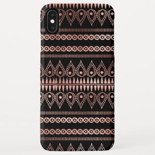 Blush Pink - Rose Gold Boho Hand Drawn Pattern iPhone XS Max Case