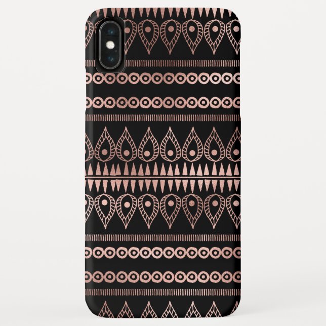 Blush Pink - Rose Gold Boho Hand Drawn Pattern Case-Mate iPhone Case (Back)