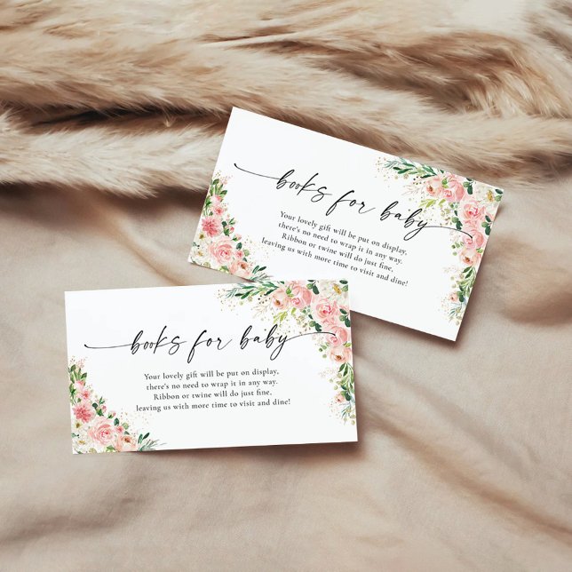 Blush Pink Rose Gold Books For Baby Enclosure Card (Creator Uploaded)