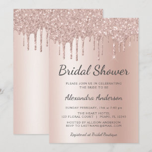 Blush Pink - Rose Gold Bridal Shower Invitation