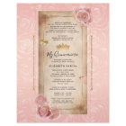Blush Pink Rose Gold DIY Quince Scroll Invitations