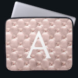 Blush Pink Rose Gold Elegant Vintage Monogram Laptop Sleeve<br><div class="desc">Blush Pink Rose Gold Elegant,  Vintage Monogram Case. This case can be customized to include your initial and first name.</div>