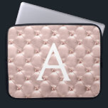 Blush Pink Rose Gold Elegant Vintage Monogram Laptop Sleeve<br><div class="desc">Blush Pink Rose Gold Elegant,  Vintage Monogram Case. This case can be customized to include your initial and first name.</div>