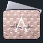 Blush Pink Rose Gold Elegant Vintage Monogram Laptop Sleeve<br><div class="desc">Blush Pink Rose Gold Elegant,  Vintage Monogram Case. This case can be customized to include your initial and first name.</div>