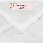 Blush pink rose gold floral return address<br><div class="desc">A soft,  blush pink background. A rose gold and blush pink rose,  floral and eucalyptus greenery and faux gold foliage.  Personalize and add your name and address. Black letters.</div>