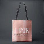 Blush Pink - Rose Gold Foil Hair Stylist  - Salon Tote Bag<br><div class="desc">Blush Pink - Rose Gold Foil Hair Stylist - Salon supplies promotional bag for shampoo,  scissors or clippers. The business contact name and profession can be changed to be used for any type of business. Please contact the designer for additional matching items.</div>