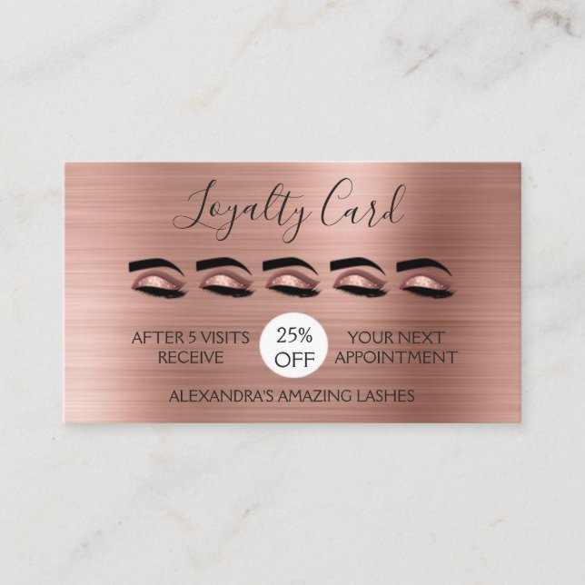 Blush Pink - Rose Gold Foil Lashes Loyalty (Front)