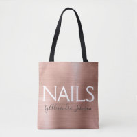 Blush Pink - Rose Gold Foil Nails  - Salon