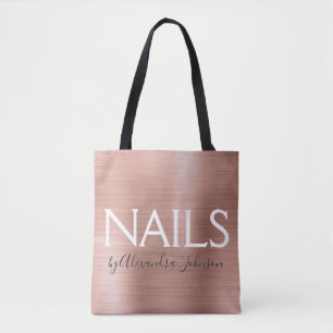 Blush Pink - Rose Gold Foil Nails  - Salon Tote Bag