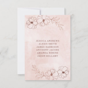 Blush Pink & Rose Gold Foil Wedding Table Numbers